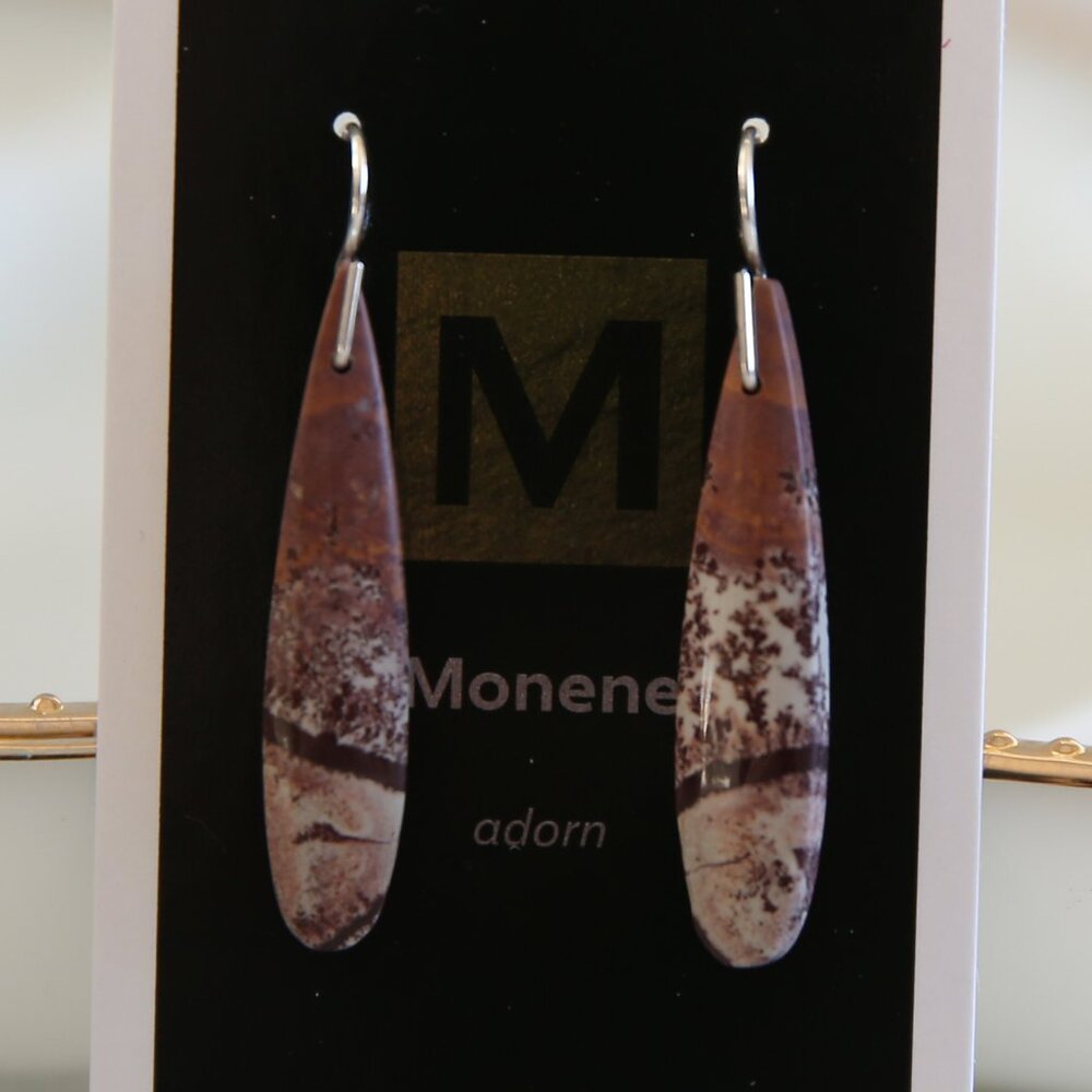 Sonoran Dendritic Rhyolite and Sterling Earrings